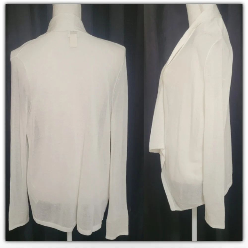 Chico's cardigan with sequence details of collar and cuffs size 1
